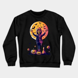 "Bloody Halloween Moon" design Crewneck Sweatshirt